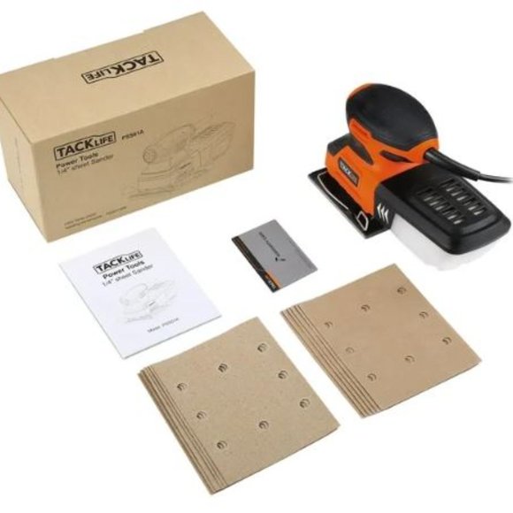 TackLife Electric 1/4 Sheet Sander 15,000RPM w/Dust Collection Bag Included-NEW - Picture 5 of 8